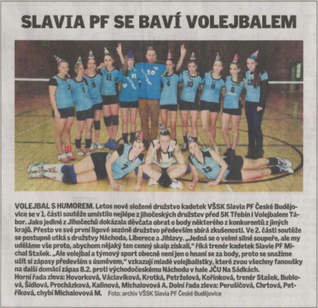 SLAVIA PF SE BAVÍ VOLEJBALEM